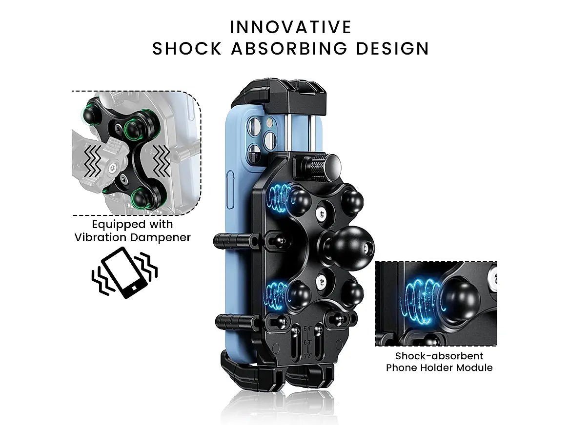 GRANDPITSTOP 4-SIDED GRIP WITH ANTI VIBRATION MOBILE MOUNT - BLACK