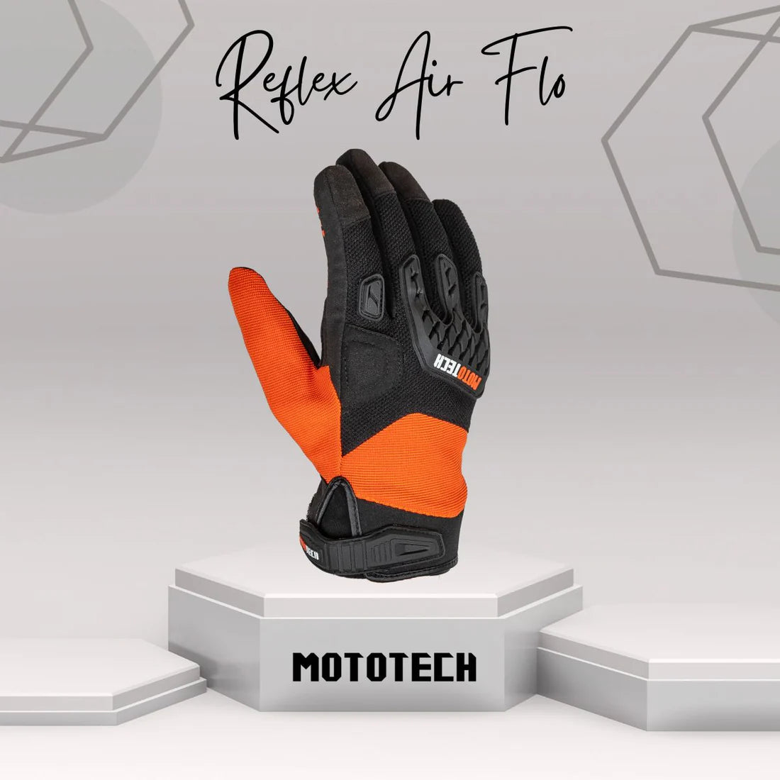 MOTOTECH REFLEX AIR FLO DUAL- SPORT GLOVES - ORANGE - 2XL