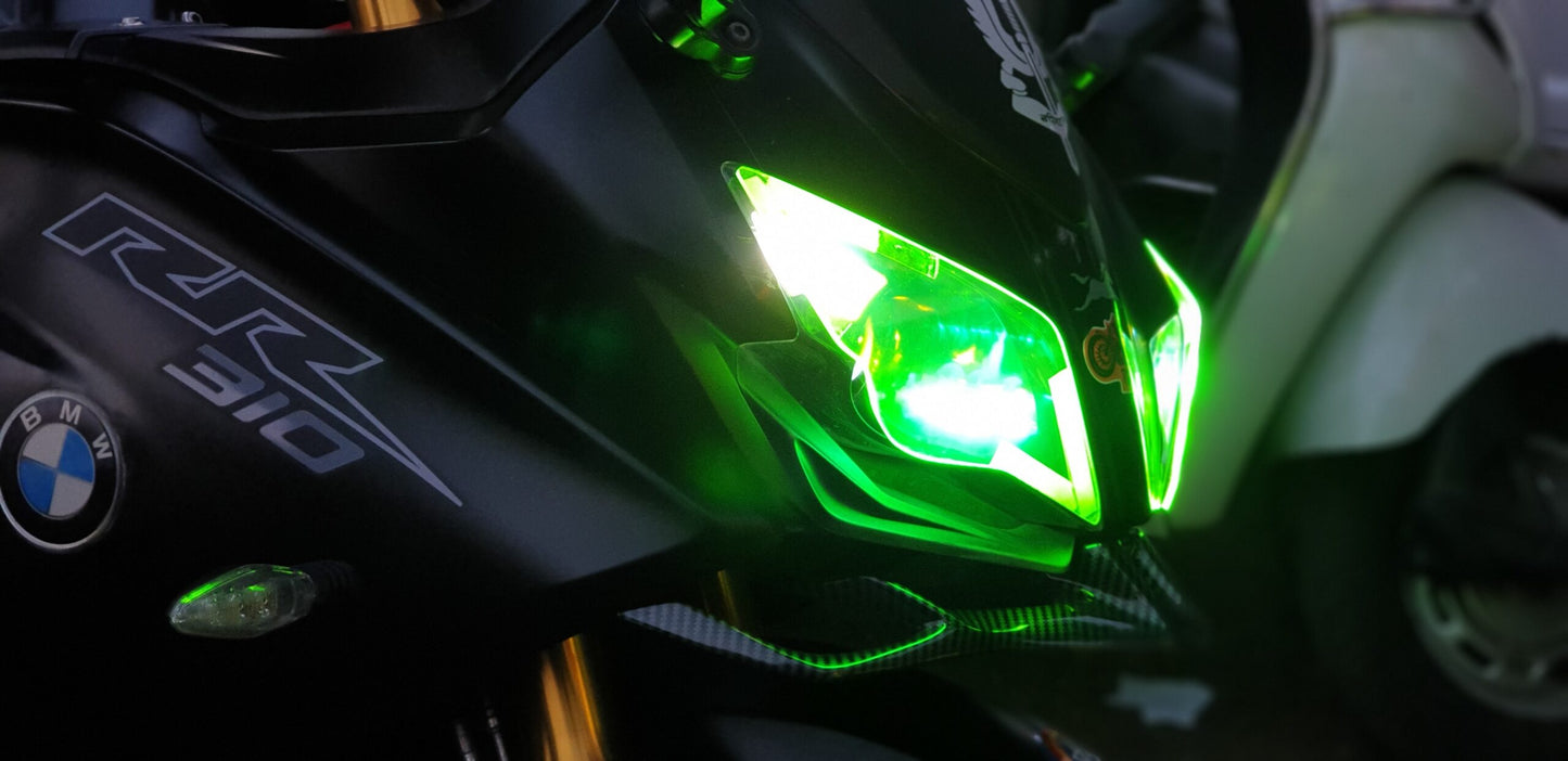MOTOTRENDZ HEADLIGHT PROTECTOR TVS APACHE RR310 - NEON GREEN