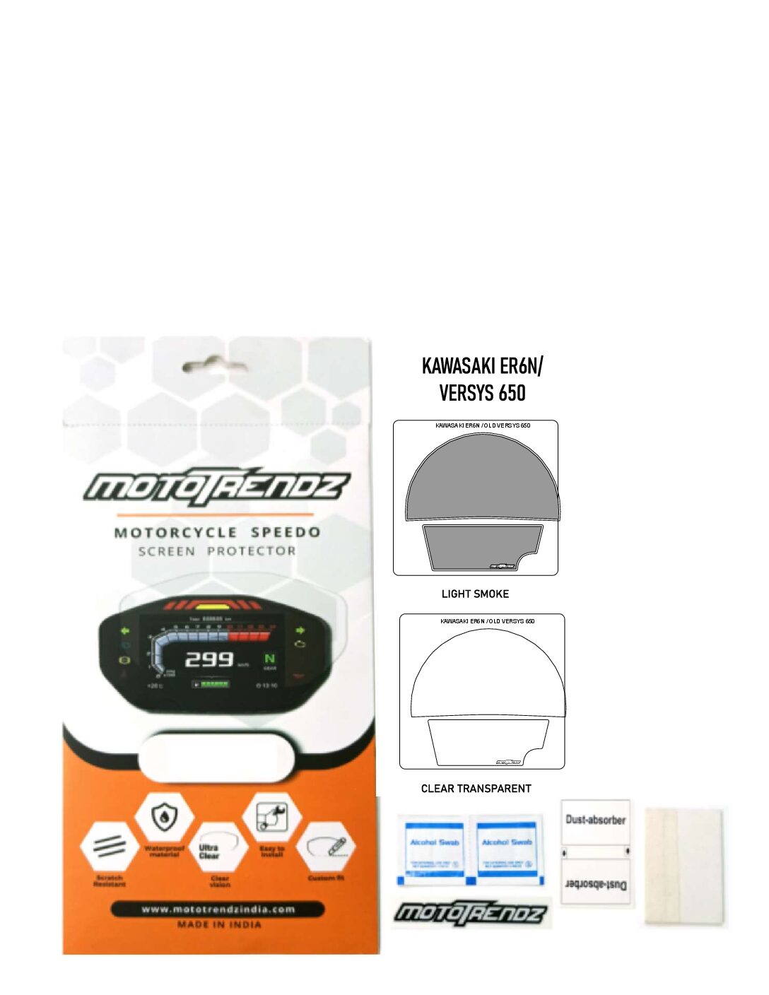 MOTOTRENDZ SPEEDO FILM KAWASAKI ER6N / OLD VERSYS 650