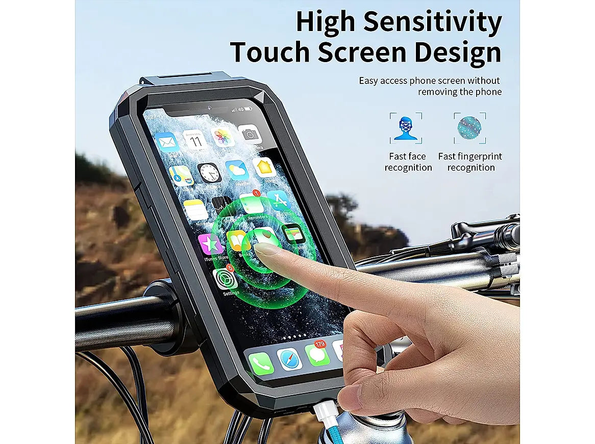 GRANDPITSTOP WATERPROOF CHARGER WITH HANDLE MOUNT MOBILE HOLDER