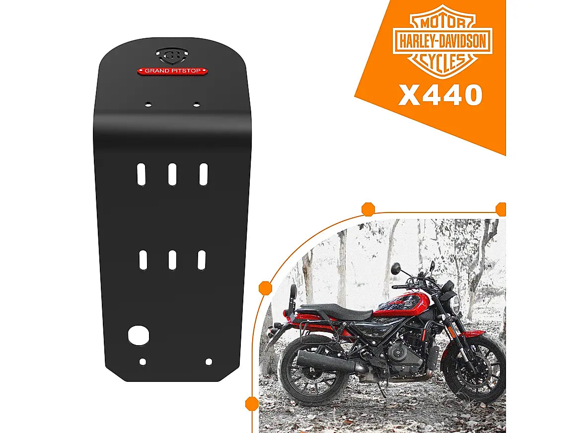 GRANDPITSTOP ALUMINUM SUMPGUARD - HARLEY DAVIDSON X440 - BLACK
