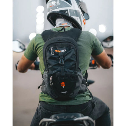 MOTOTECH STEALTH HYDRATION BACKPACK - 8 LITRES - BLACK