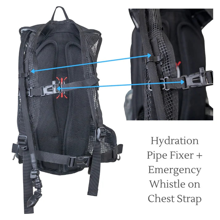 MOTOTECH STEALTH HYDRATION BACKPACK - 8 LITRES - BLACK