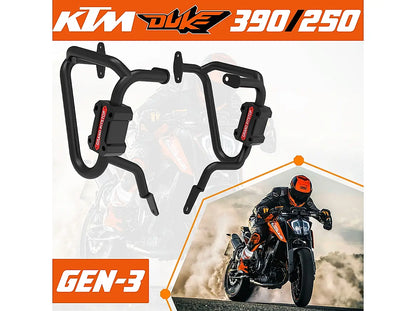 GRANDPITSTOP CRASH GUARD PAIR - KTM DUKE 390 GEN 3 - BLACK