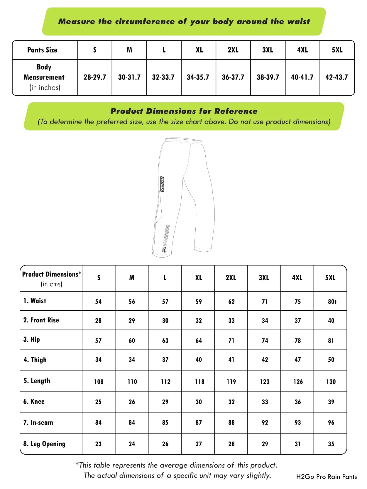 RYNOX H2GO PRO RAIN PANT