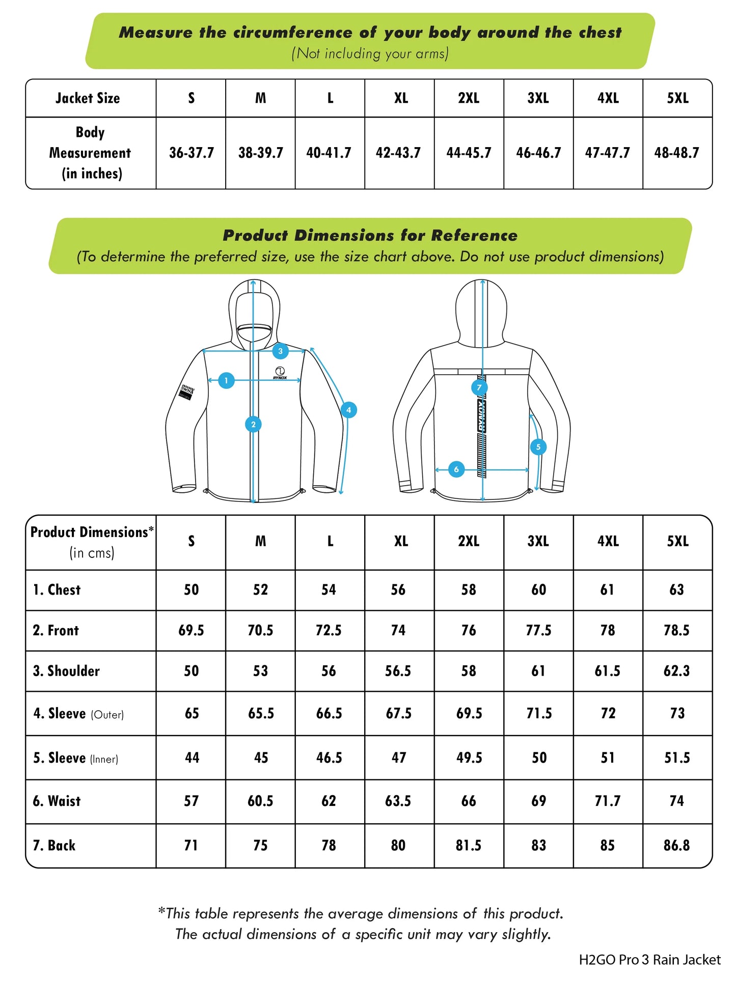 RYNOX H2GO PRO 3 RAIN JACKET